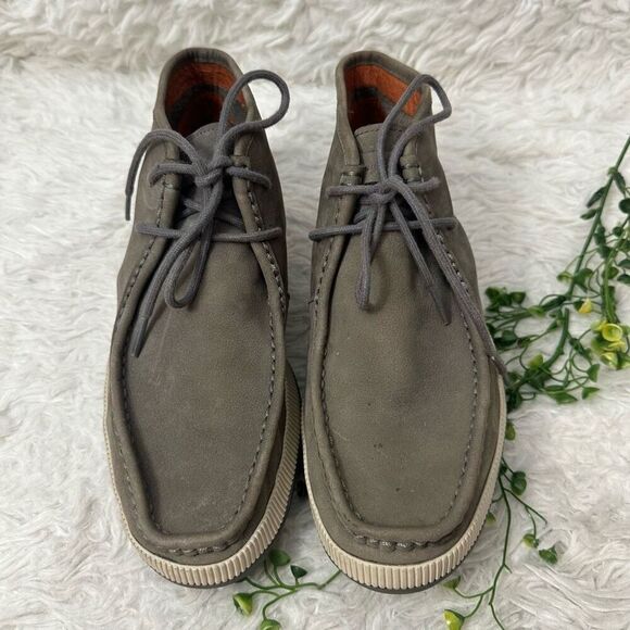 Tommy Bahama Men’s Rivington Gray Leather Ankle Boots Lace up casual sz 7.5D - Picture 3 of 10
